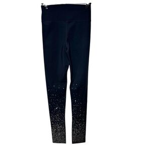 Zaggora 247 Leggings Women's USA 6 Black Stardust Metallic Sparkle Speckled
